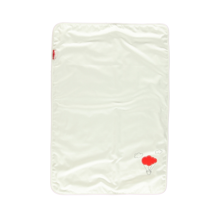 Winter baby blanket wool and bio cotton 106x73cm - Red balloon - Zizzz Winter baby blanket wool and bio cotton 106x73cm - Red balloon - Zizzz