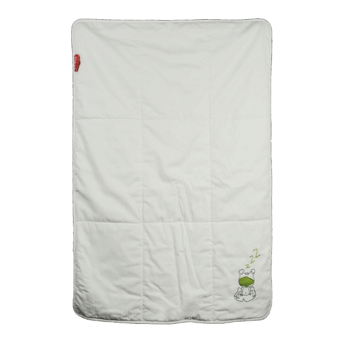 Winter baby blanket wool and bio cotton 106x73cm - Green frog - Zizzz Winter baby blanket wool and bio cotton 106x73cm - Green frog - Zizzz