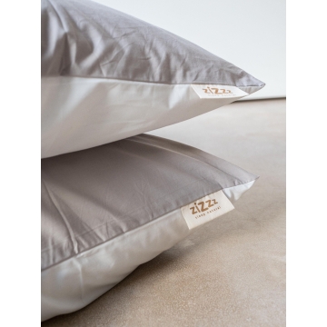 Organic Cotton Percale Pillowcases – White/Beige – 4 sizes available from