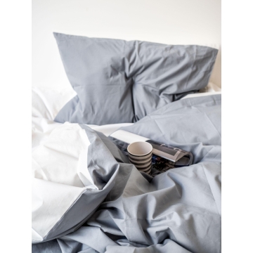Percale Duvet Cover – fine organic cotton – White & Grey – Sizes available from 