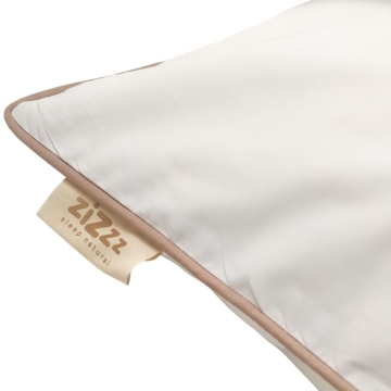 Percale Pillowcase – 40x80cm – White With Beige Trim – With zipper